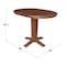 International Concepts 36 in. Solid Wood Round Top Pedestal Table w/12 in. Leaf-36.1 in.High-Dining Height, Distressed Oak K42-36RXT-23B-36 - alternate 5
